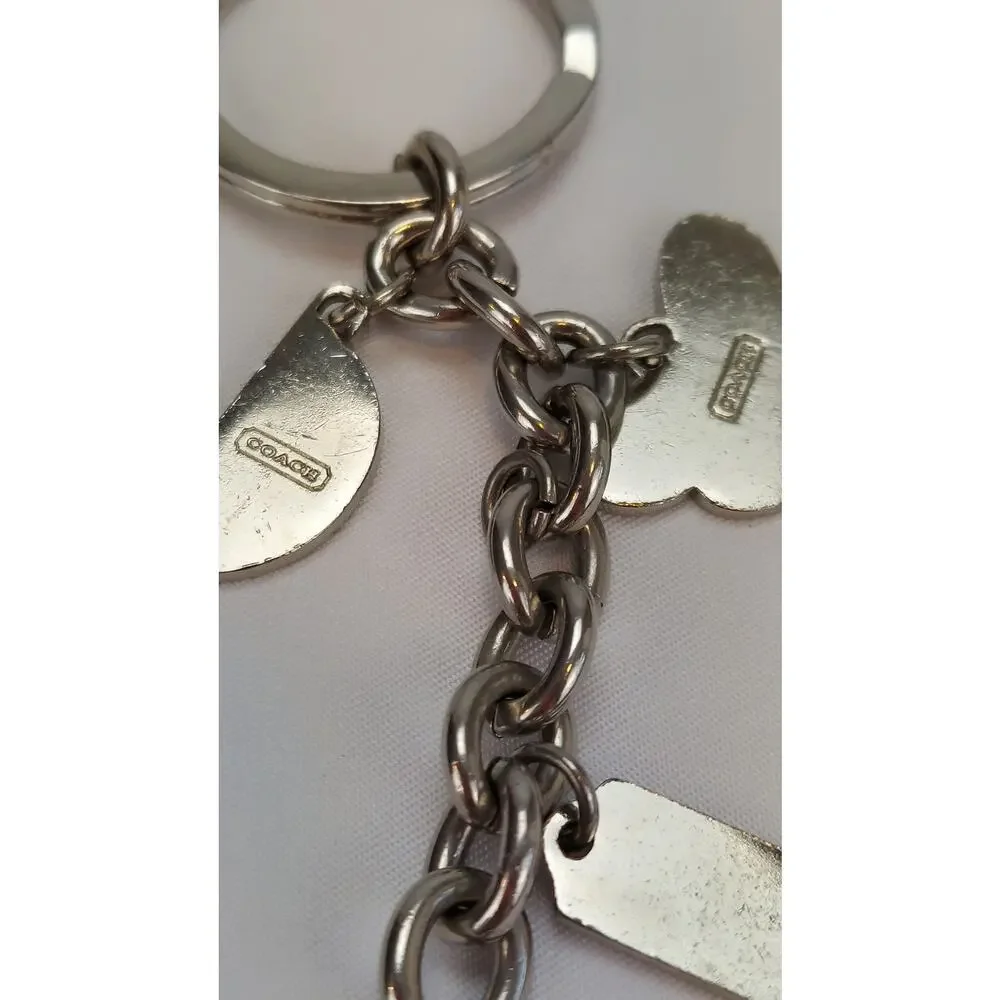 Coach Daisy Butterfly Watermelon Purse Tag Chain Keychain Ring